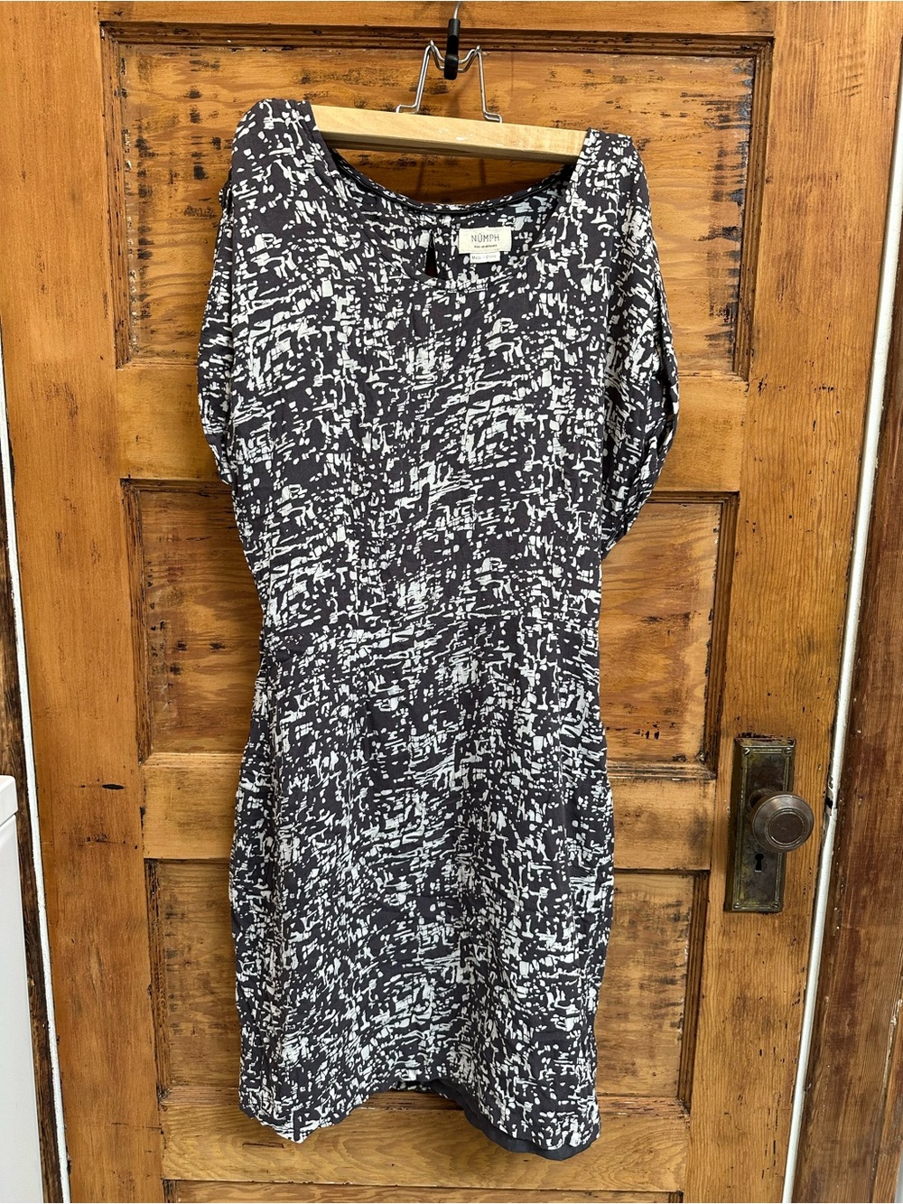 Nümph Fluid Black and White Abstract Print Dress – Size M